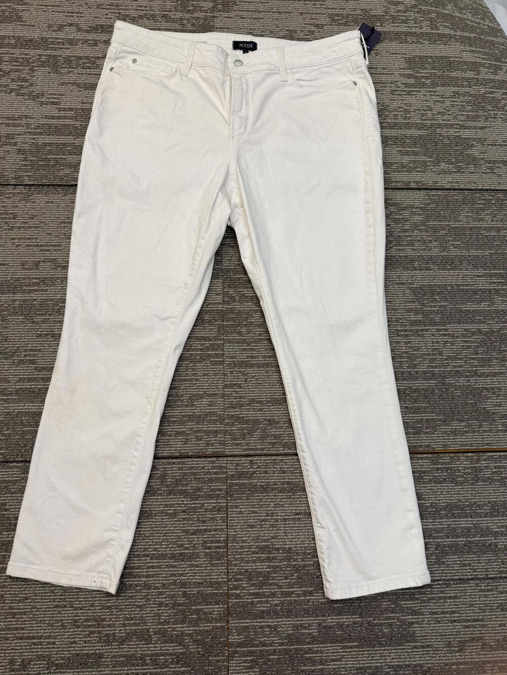 NYDJ Jeans Womens 16 White Alina Convertible Ankle Lift Tuck Slimming Fit Pants